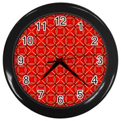 Cute Seamless Tile Pattern Gifts Wall Clocks (black) by GardenOfOphir