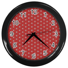 Cute Seamless Tile Pattern Gifts Wall Clocks (black) by GardenOfOphir