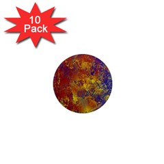 Abstract In Gold, Blue, And Red 1  Mini Magnet (10 Pack)  by digitaldivadesigns