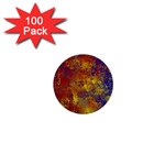 Abstract in Gold, Blue, and Red 1  Mini Buttons (100 pack)  Front