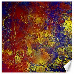 Abstract In Gold, Blue, And Red Canvas 16  X 16   by digitaldivadesigns