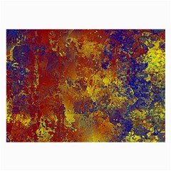 Abstract In Gold, Blue, And Red Large Glasses Cloth by digitaldivadesigns