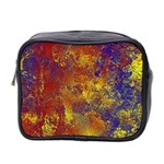 Abstract in Gold, Blue, and Red Mini Toiletries Bag 2-Side Front