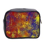 Abstract in Gold, Blue, and Red Mini Toiletries Bag 2-Side Back