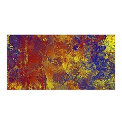 Abstract In Gold, Blue, And Red Satin Wrap by digitaldivadesigns