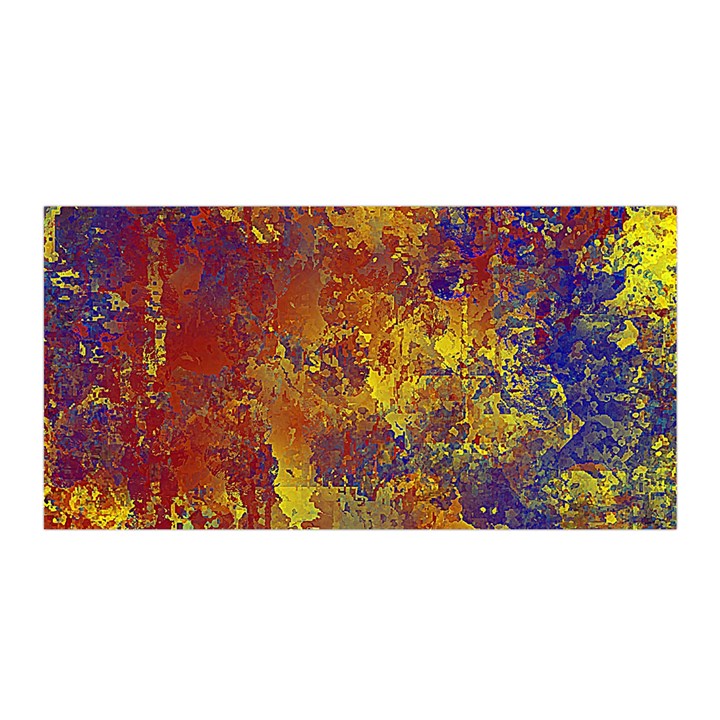 Abstract in Gold, Blue, and Red Satin Wrap