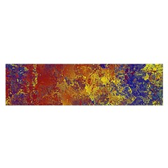 Abstract In Gold, Blue, And Red Satin Scarf (oblong) by digitaldivadesigns