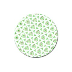 Sweet Doodle Pattern Green Magnet 3  (round) by ImpressiveMoments