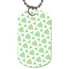 Sweet Doodle Pattern Green Dog Tag (two Sides) by ImpressiveMoments