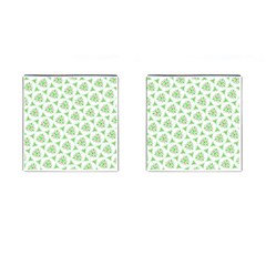 Sweet Doodle Pattern Green Cufflinks (square) by ImpressiveMoments