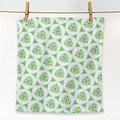 Sweet Doodle Pattern Green Face Towel by ImpressiveMoments