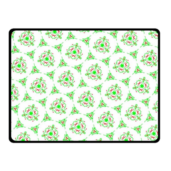 Sweet Doodle Pattern Green Fleece Blanket (Small)