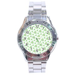 Sweet Doodle Pattern Green Stainless Steel Men s Watch by ImpressiveMoments