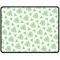 Sweet Doodle Pattern Green Double Sided Fleece Blanket (medium)  by ImpressiveMoments