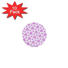 Sweet Doodle Pattern Pink 1  Mini Buttons (10 Pack)  by ImpressiveMoments