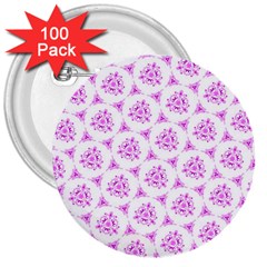 Sweet Doodle Pattern Pink 3  Buttons (100 Pack)  by ImpressiveMoments