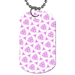 Sweet Doodle Pattern Pink Dog Tag (two Sides) by ImpressiveMoments