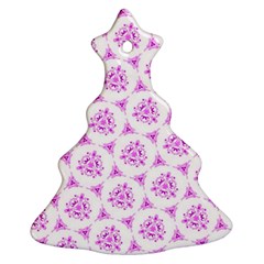 Sweet Doodle Pattern Pink Christmas Tree Ornament (2 Sides) by ImpressiveMoments