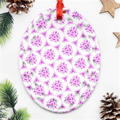 Sweet Doodle Pattern Pink Oval Filigree Ornament (2-side)  by ImpressiveMoments