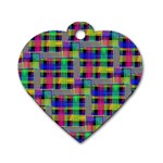 Doodle Pattern Freedom Black Dog Tag Heart (One Side) Front