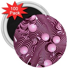 Doodle Fun Pink 3  Magnets (100 Pack) by ImpressiveMoments