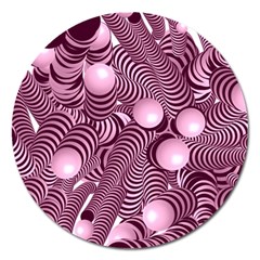 Doodle Fun Pink Magnet 5  (round) by ImpressiveMoments