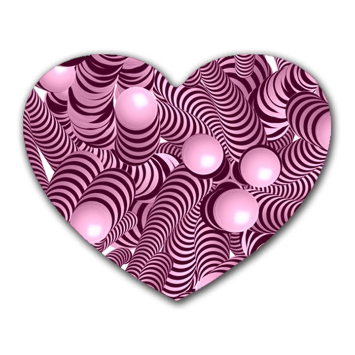 Doodle Fun Pink Heart Mousepads