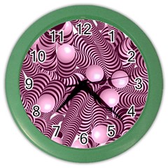 Doodle Fun Pink Color Wall Clocks by ImpressiveMoments