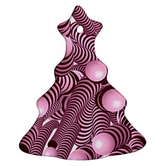 Doodle Fun Pink Christmas Tree Ornament (2 Sides) by ImpressiveMoments