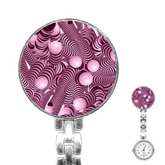 Doodle Fun Pink Stainless Steel Nurses Watches by ImpressiveMoments