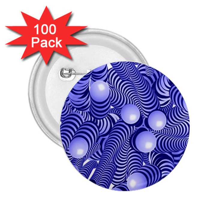 Doodle Fun Blue 2.25  Buttons (100 pack) 