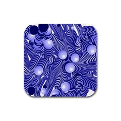 Doodle Fun Blue Rubber Square Coaster (4 Pack)  by ImpressiveMoments