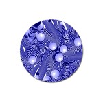 Doodle Fun Blue Magnet 3  (Round) Front