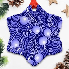 Doodle Fun Blue Snowflake Ornament (2-side) by ImpressiveMoments