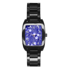 Doodle Fun Blue Stainless Steel Barrel Watch by ImpressiveMoments