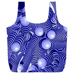 Doodle Fun Blue Full Print Recycle Bags (l)  by ImpressiveMoments