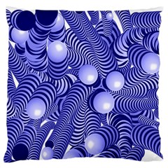 Doodle Fun Blue Standard Flano Cushion Cases (one Side)  by ImpressiveMoments