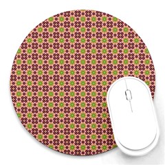 Cute Seamless Tile Pattern Gifts Round Mousepads by GardenOfOphir