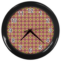 Cute Seamless Tile Pattern Gifts Wall Clocks (black)