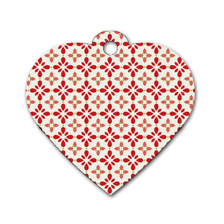 Cute Seamless Tile Pattern Gifts Dog Tag Heart (One Side)