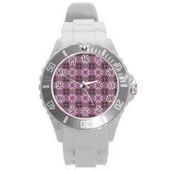 Cute Seamless Tile Pattern Gifts Round Plastic Sport Watch (l) by GardenOfOphir