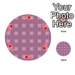 Cute Seamless Tile Pattern Gifts Playing Cards 54 (Round)  Front - Heart3