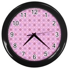 Cute Seamless Tile Pattern Gifts Wall Clocks (black) by GardenOfOphir