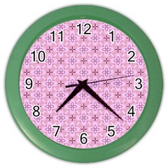 Cute Seamless Tile Pattern Gifts Color Wall Clocks by GardenOfOphir