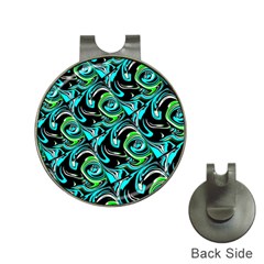 Bright Aqua, Black, And Green Design Hat Clips With Golf Markers by digitaldivadesigns