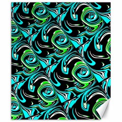 Bright Aqua, Black, And Green Design Canvas 20  X 24   by digitaldivadesigns