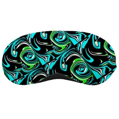 Bright Aqua, Black, And Green Design Sleeping Masks