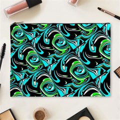 Bright Aqua, Black, And Green Design Cosmetic Bag (xl) by digitaldivadesigns