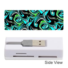 Bright Aqua, Black, And Green Design Memory Card Reader (stick)  by digitaldivadesigns