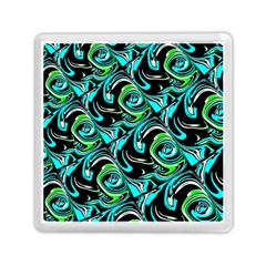 Bright Aqua, Black, And Green Design Memory Card Reader (square)  by digitaldivadesigns